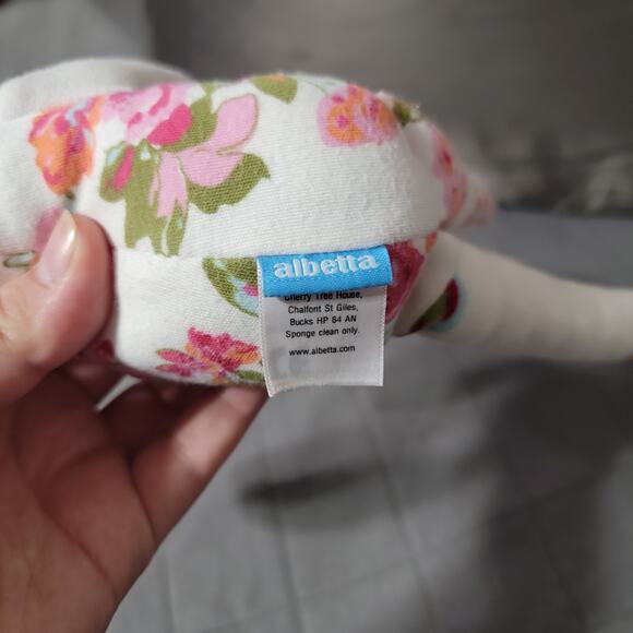 Albetta Plush Lot Pink White Floral Bunny Rabbit Knit Rainbow Rattle Floppy - Picture 6 of 10